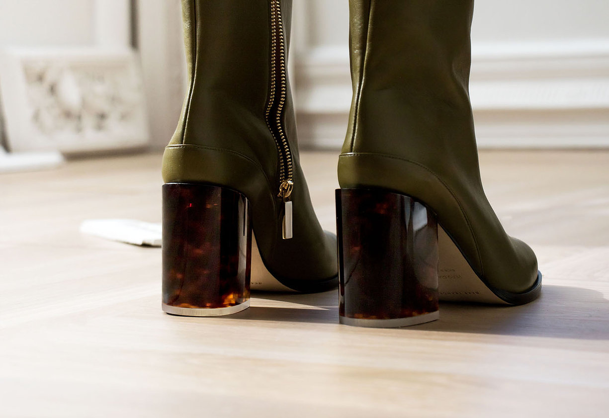 DEAR FRANCES custom made tortoise plexi heels