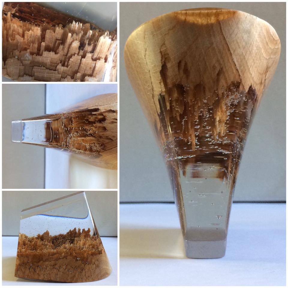 Factory Archive plexi heels with inserted wood