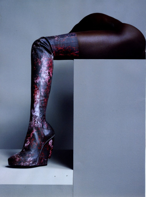 HELMUT LANG custom designed print on leather