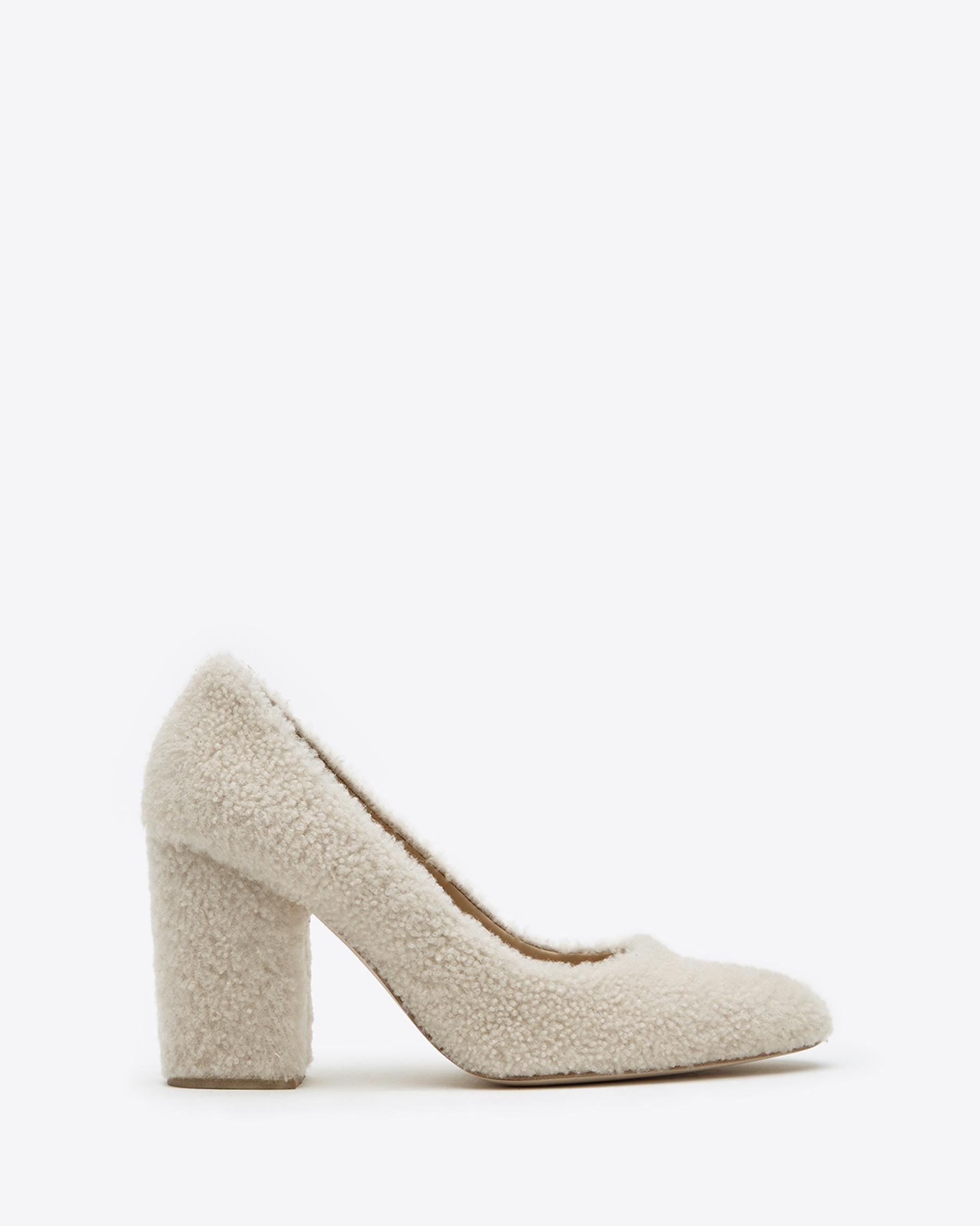 HELMUT LANG shearling upper and heel cover