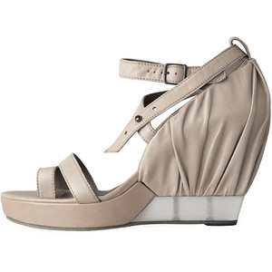 LD TUTTLE pleated upper over inserted wedge with plexi detail