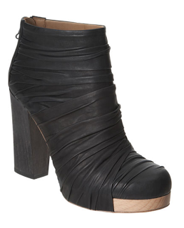 VPL by LD TUTTLE hand pleated leather upper over inserted platform