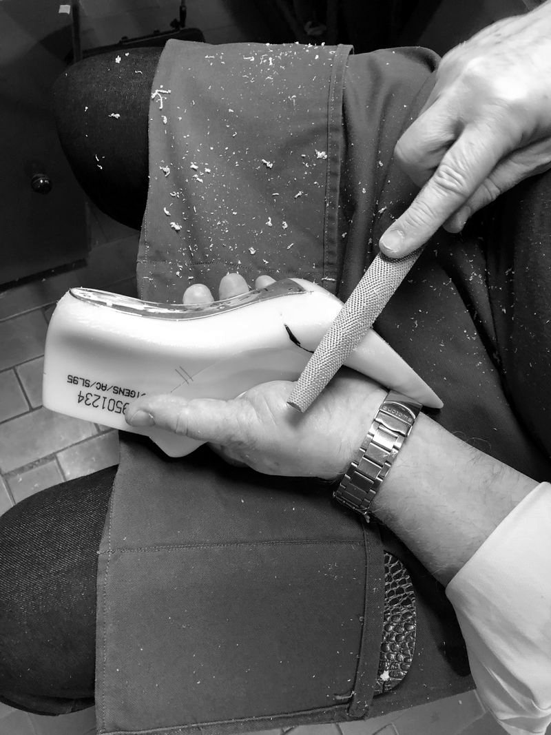 Marking the design lines on a shoe last