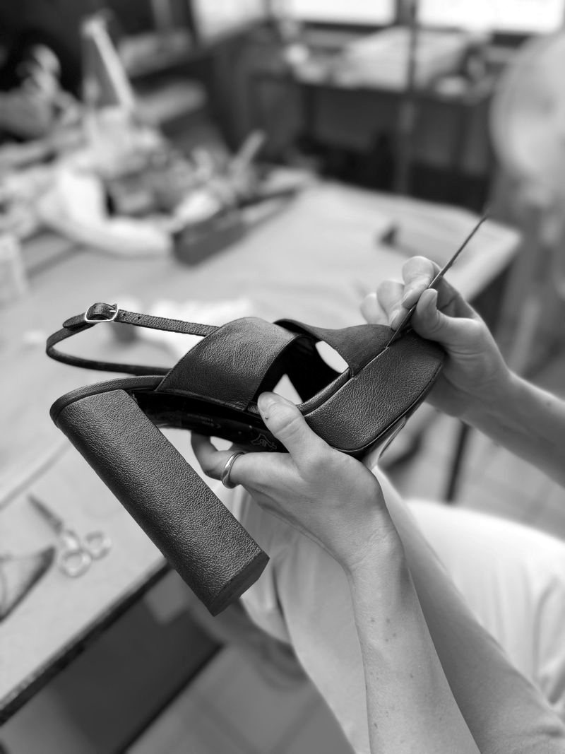 Assembling a strappy sandal